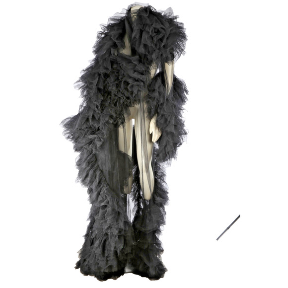 Black Sheer Tulle Puffy Robe Gown Dramatic Layered Boudoir Photoshoot Dress S - Picture 16 of 16